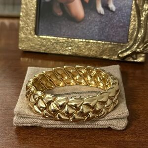 Anthropologie Stretch Gold Metal Bracelet
